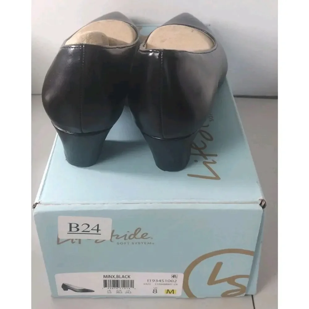 Lifestride Women's Minx Black Kitten Heel Pumps Size 8 M New With Box